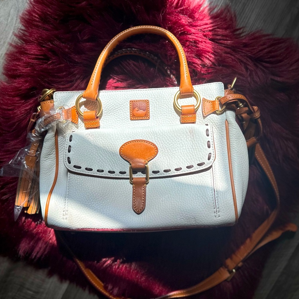 NEW Dooney & Bourke Florentine Leather Front Pocket Satchel